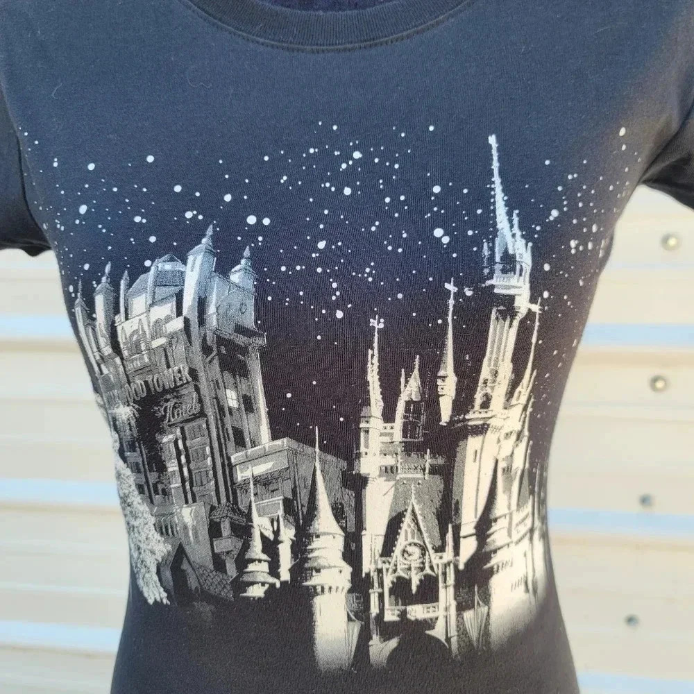 Disney Parks T Shirt Womens Black Walt Disney World Short Sleeve Graphic Tee XS - Picture 7 of 8